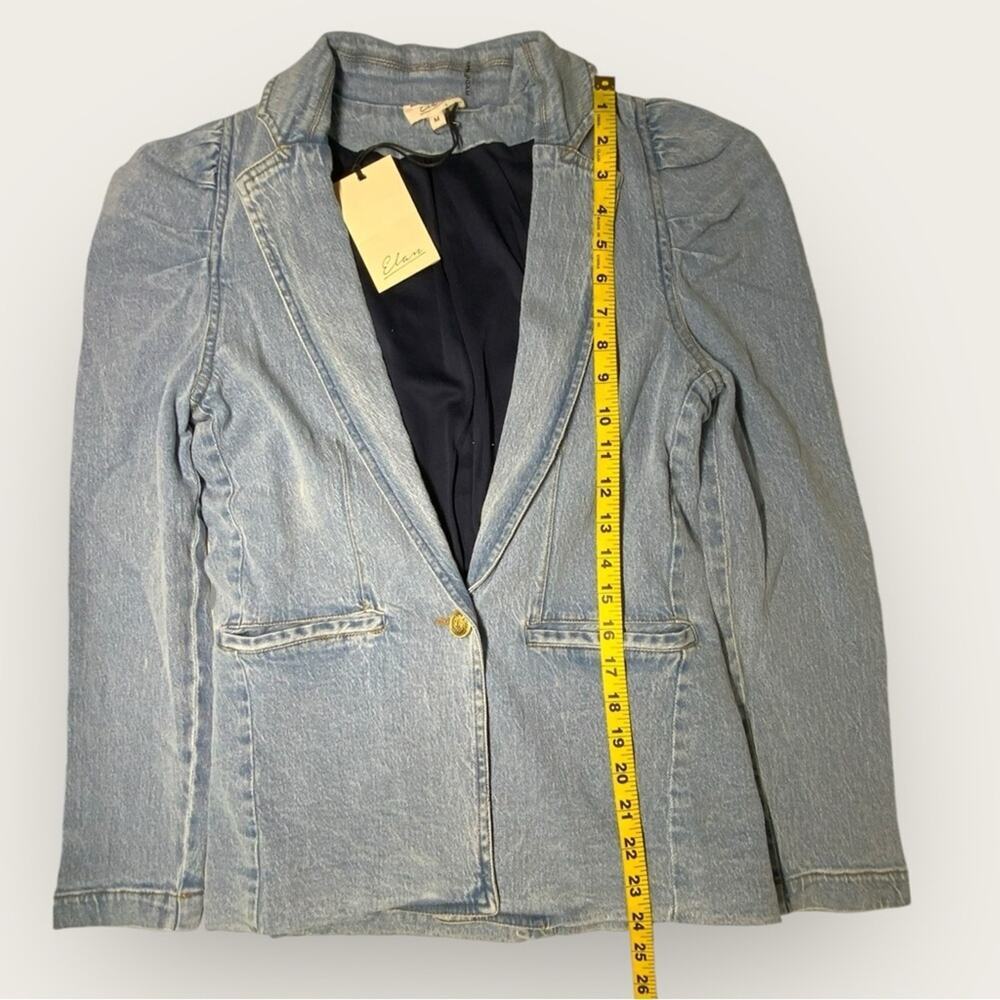 NWT | Elan | Puff Sleeve Denim Jacket | Blue | Medium - Picture 12 of 13
